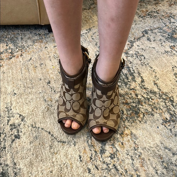 Coach Shoes - Coach authentic Brandi peep, toe mule sling heels, size 6